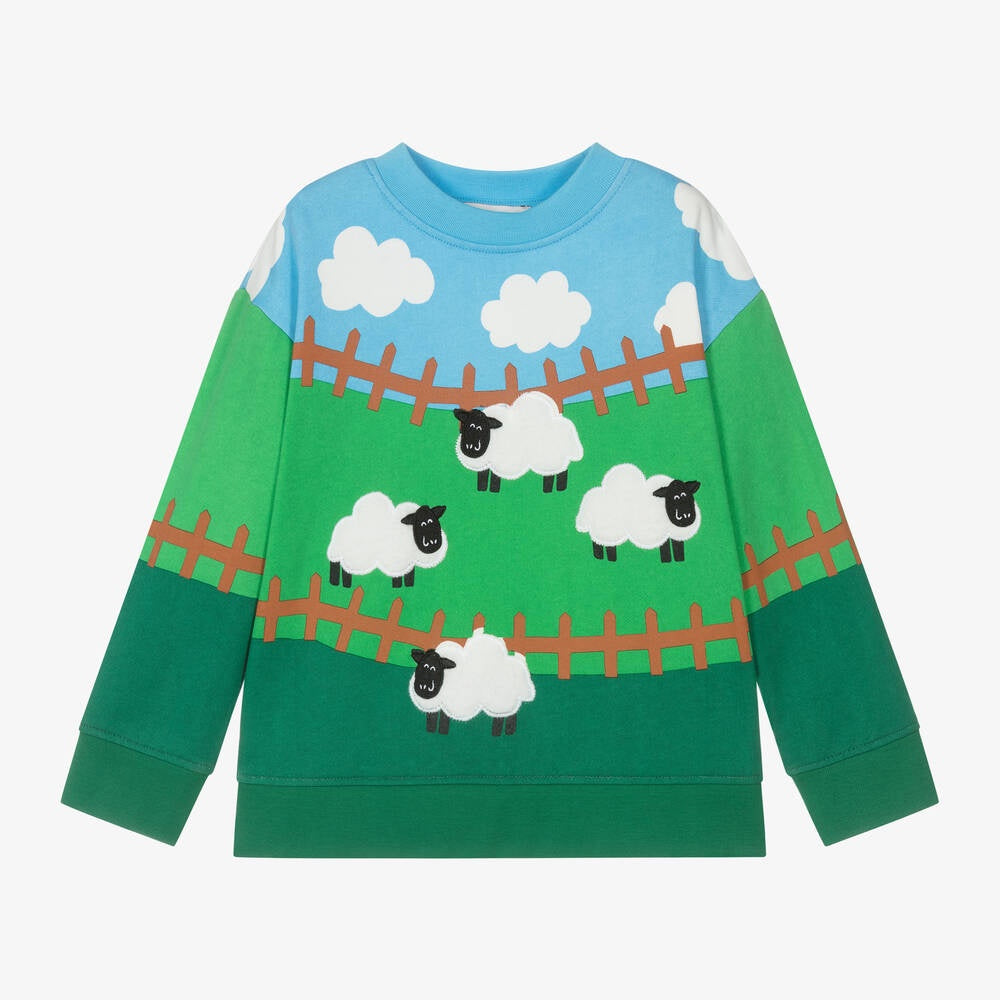 Stella McCartney Kids Green Cotton Sweatshirt