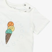 Stella McCartney Kids Baby Ivory Cotton Ice Cream T-Shirt