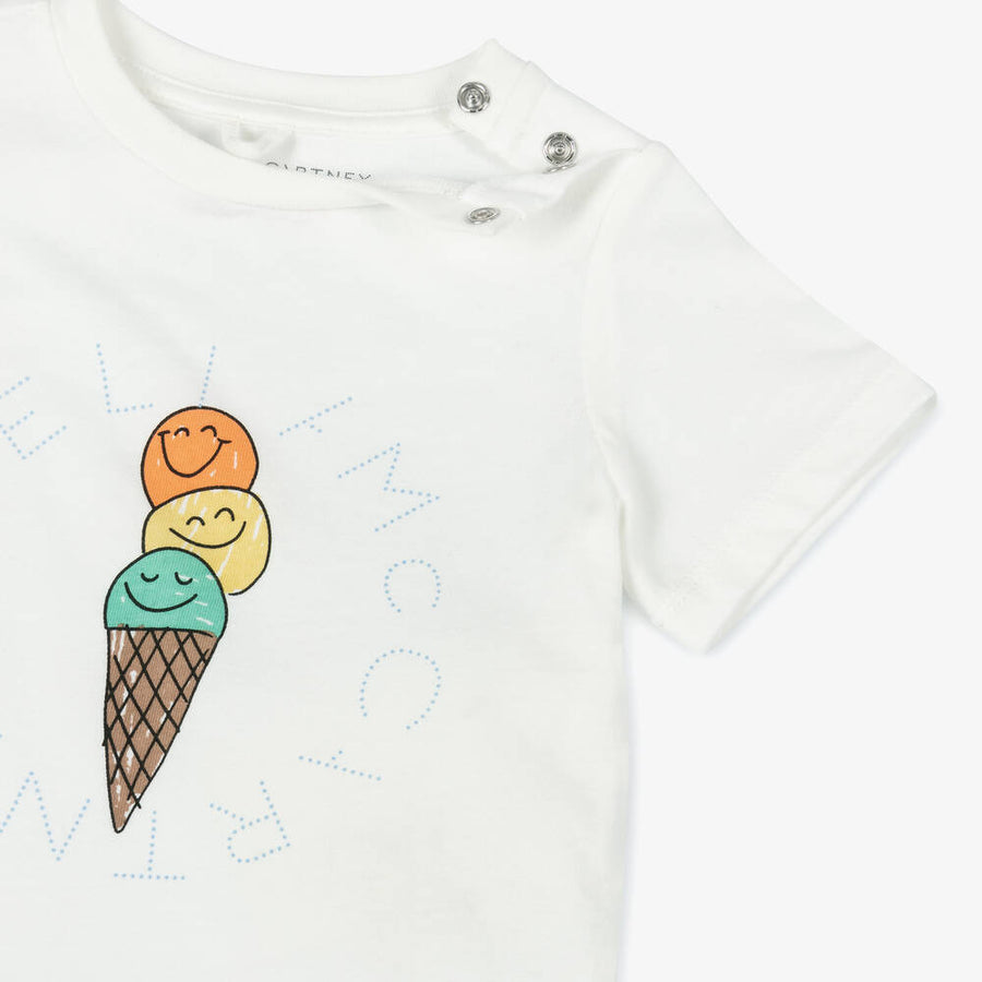 Stella McCartney Kids Baby Ivory Cotton Ice Cream T-Shirt