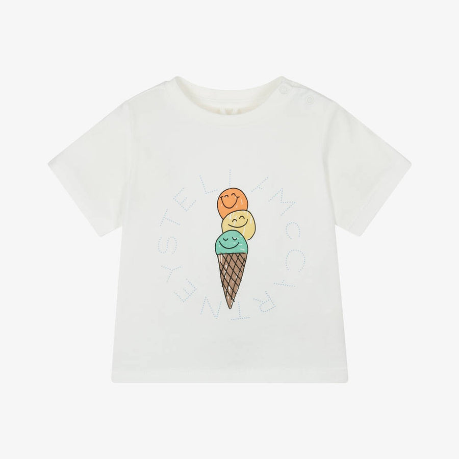 Stella McCartney Kids Baby Ivory Cotton Ice Cream T-Shirt
