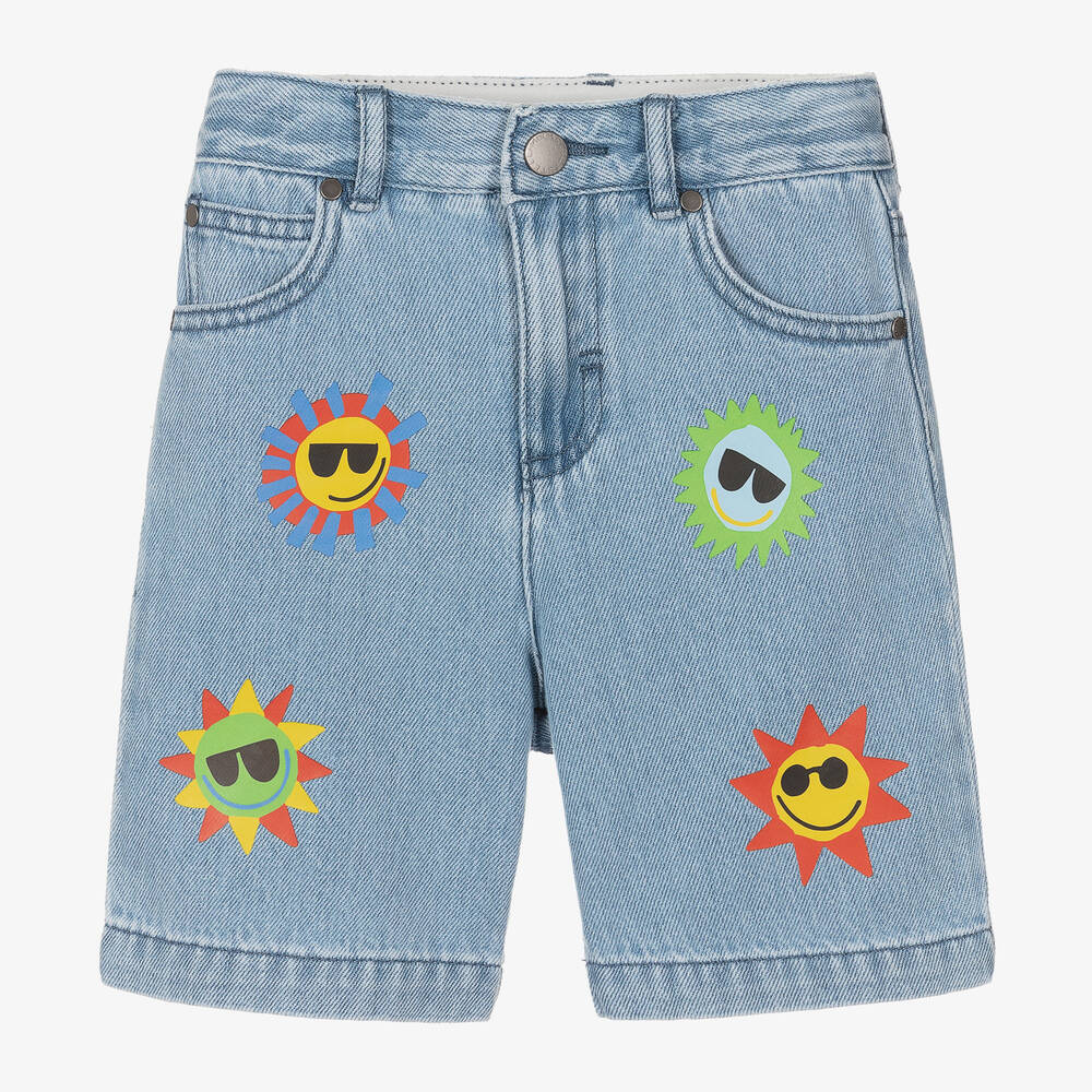 Stella McCartney Boys Sunshine Print Denim Shorts