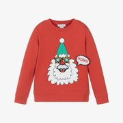 Stella McCartney Kids Boys Red Cotton Santa Sweatshirt