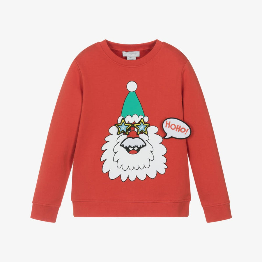 Stella McCartney Kids Boys Red Cotton Santa Sweatshirt