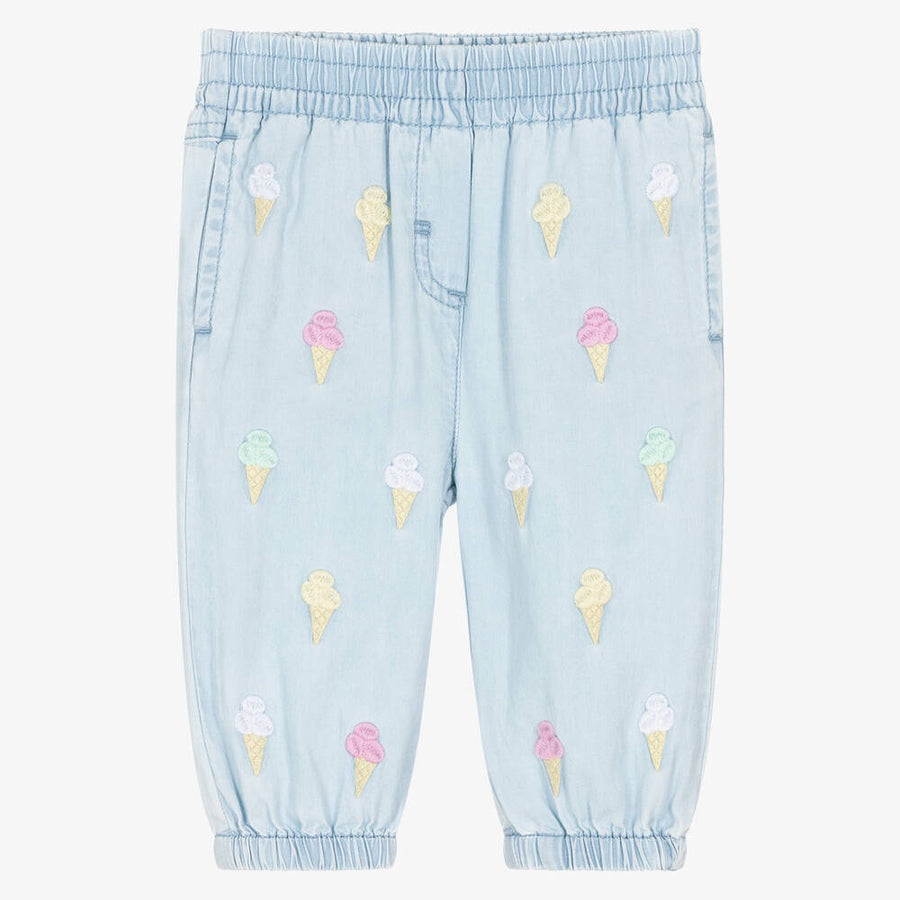 Stella McCartney Kids Girls Blue Chambray Trousers