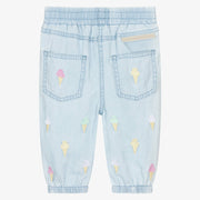 Stella McCartney Kids Girls Blue Chambray Trousers