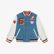 Stella McCartney Kids Girls Blue Denim Bomber Jacket