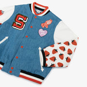 Stella McCartney Kids Girls Blue Denim Bomber Jacket