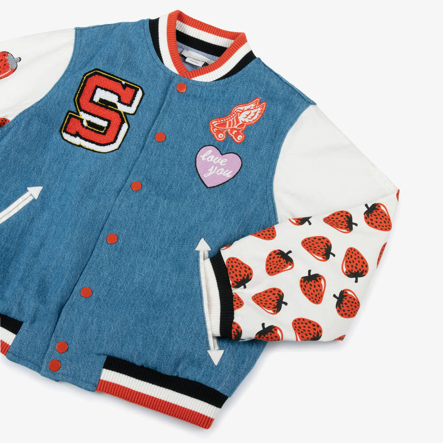 Stella McCartney Kids Girls Blue Denim Bomber Jacket
