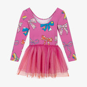 Stella McCartney Kids Bow Print Layered Tulle Dress