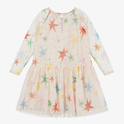 Stella McCartney Kids Girls Ivory Star Print Tulle Dress