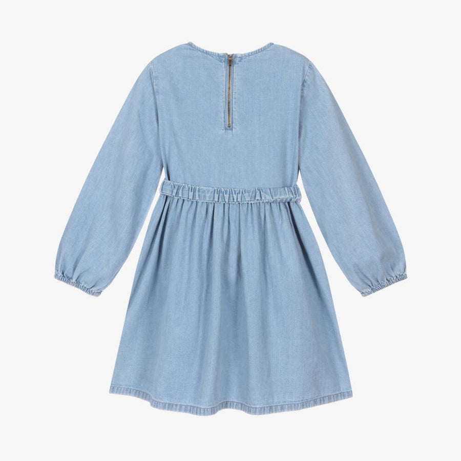 Stella McCartney Kids Flower Graphic Buckle Long-Sleeve Dress