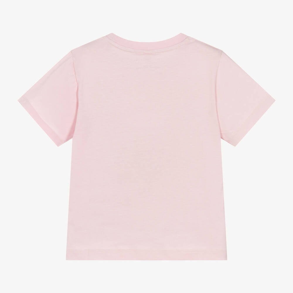 Stella McCartney Kids Girls Pink Candy Floss Cotton T-Shirt