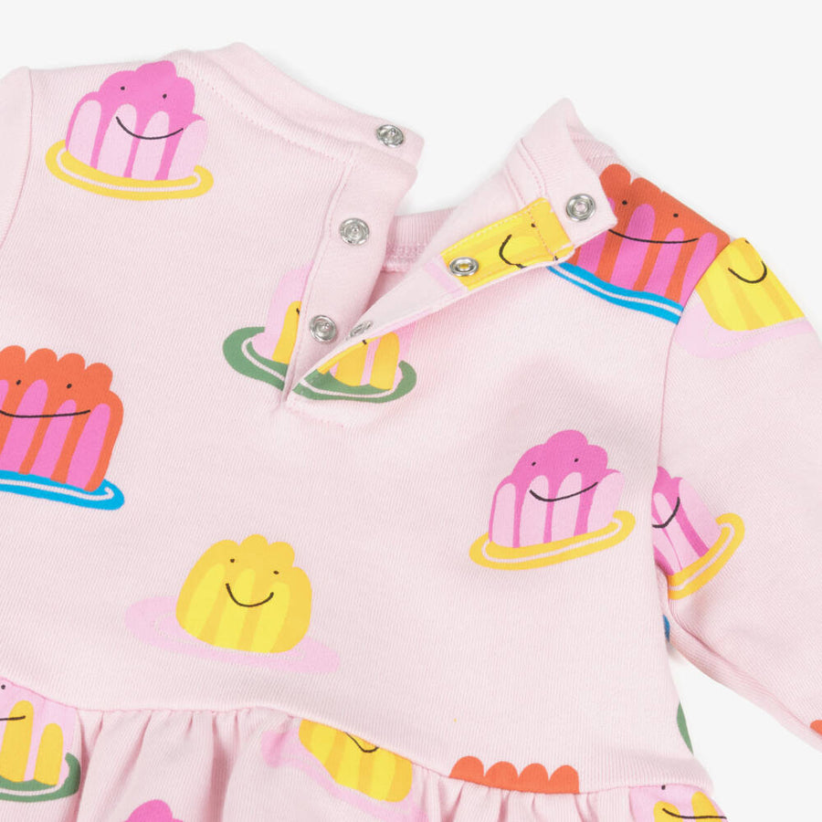 Stella McCartney Kids Girls Pink Cotton Jersey Smiling Jellies Dress