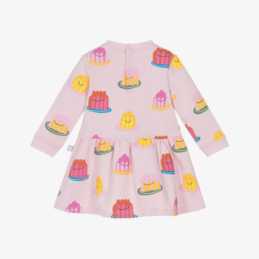 Stella McCartney Kids Girls Pink Cotton Jersey Smiling Jellies Dress