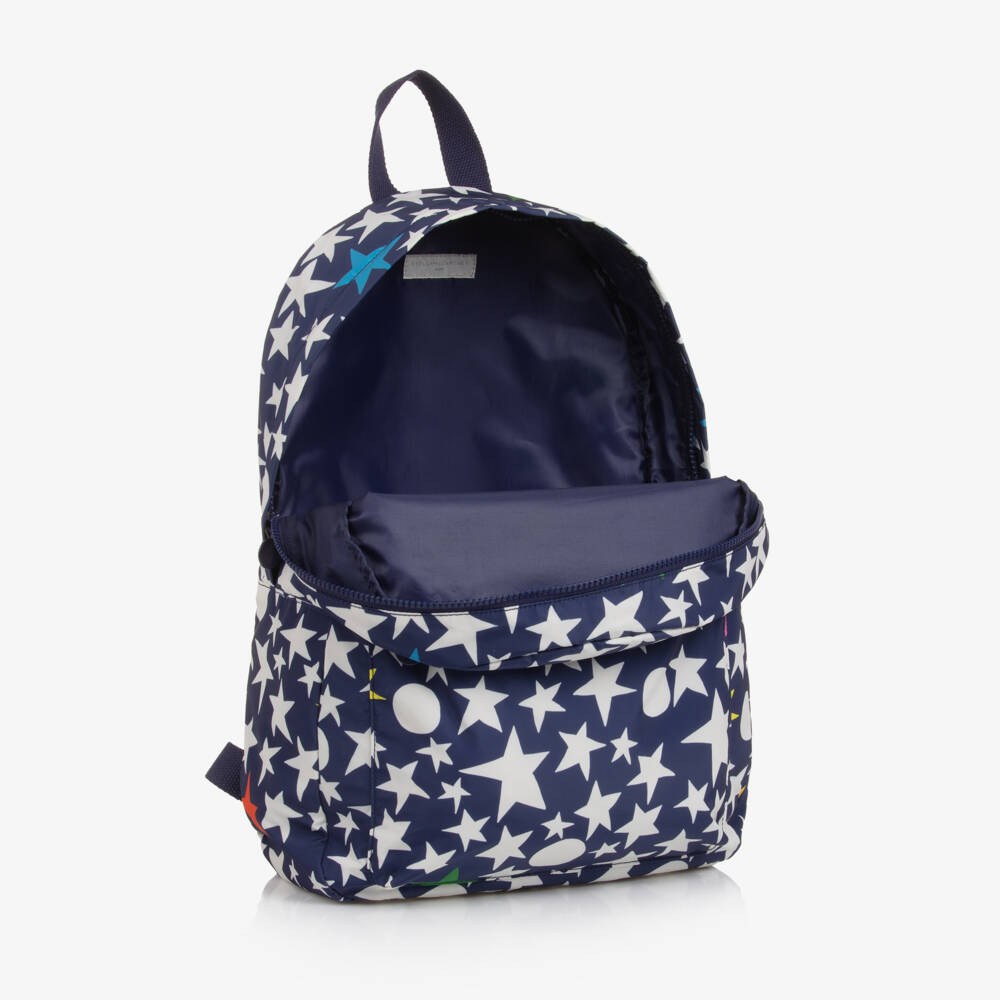 Stella McCartney Kids Navy Blue & White Star Backpack (42cm)