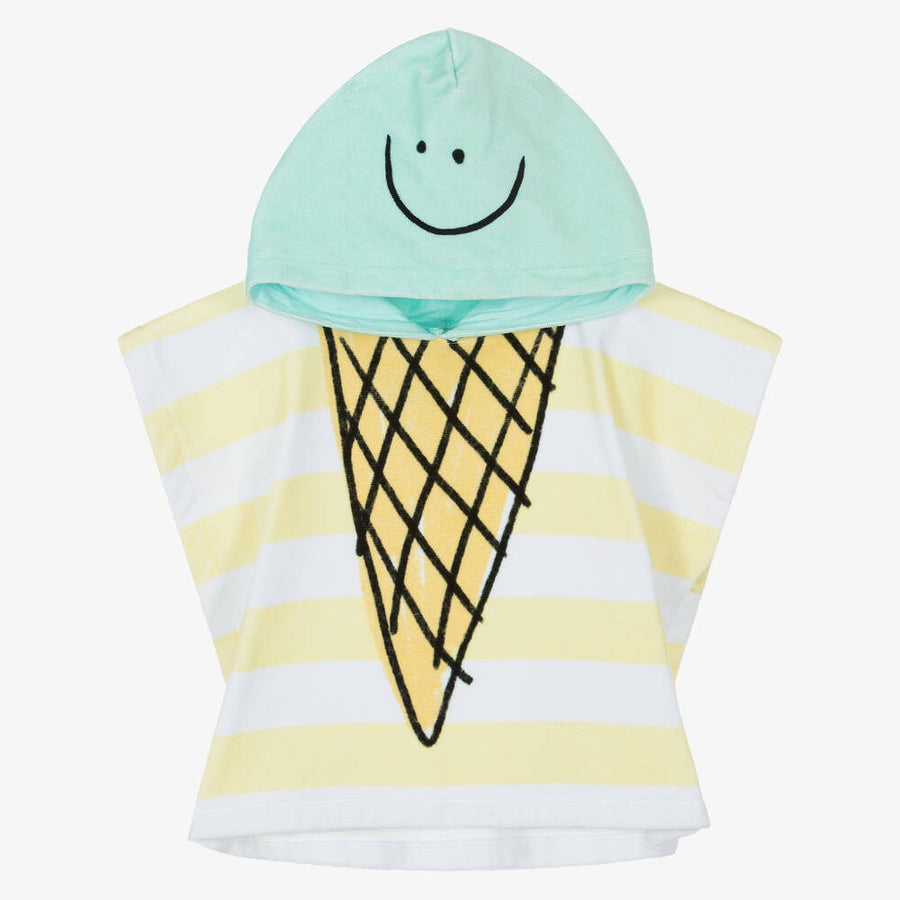 Stella McCartney Kids Baby Yellow Icecream Hooded Towel Poncho