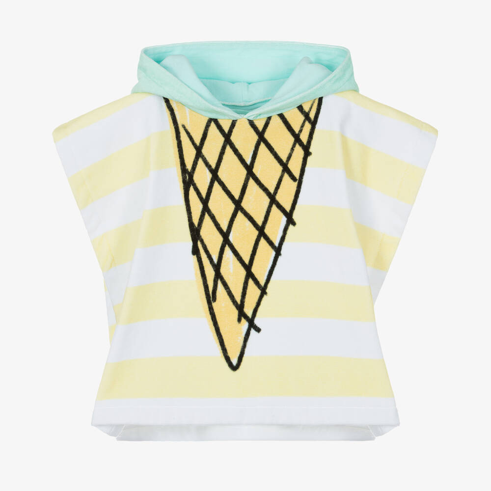 Stella McCartney Kids Baby Yellow Icecream Hooded Towel Poncho