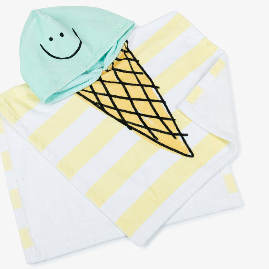 Stella McCartney Kids Baby Yellow Icecream Hooded Towel Poncho