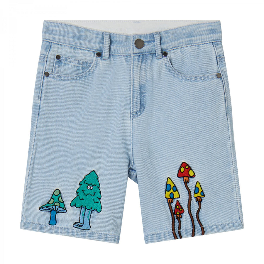 Stella Kids Boy Denim Shorts with Magic Land Embro
