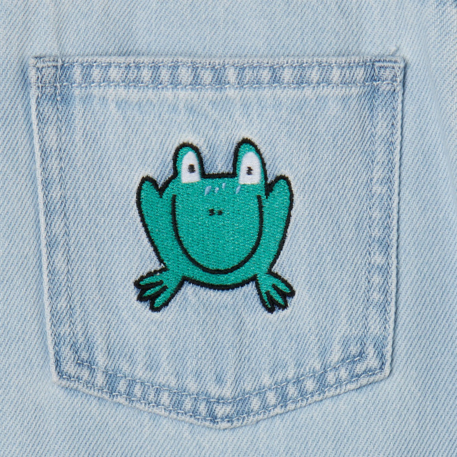 Stella Kids Boy Denim Shorts with Magic Land Embro