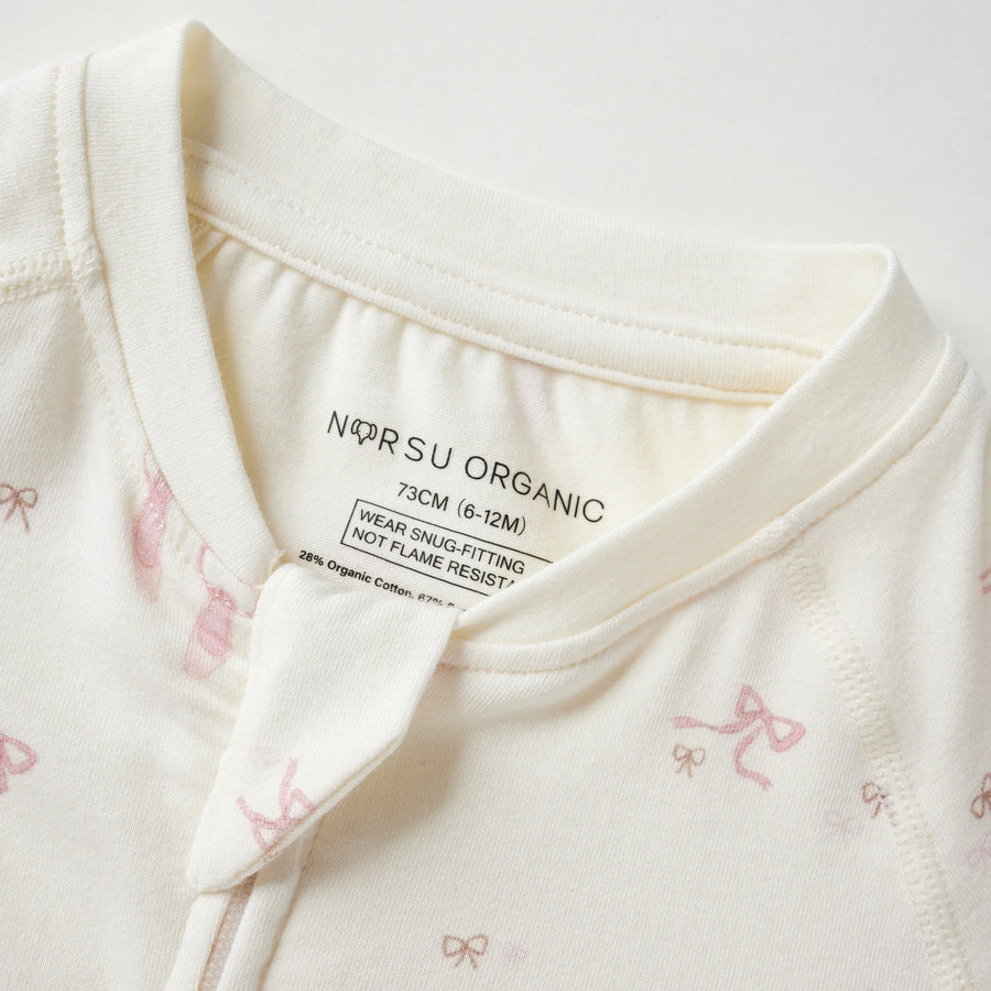 Norsu Organic Baby Organic Bamboo Zip-up Bodysuit-Ballerina