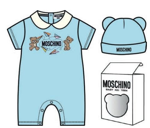 Moschino Baby Boys Romper and Hat Gift Box Set