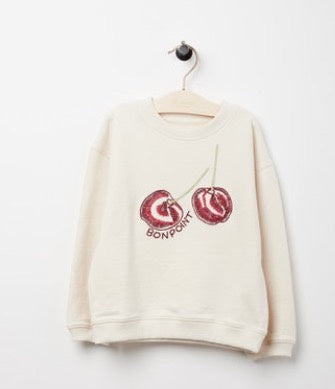 BONPOINT Ivory sweatshirt for girl with logo