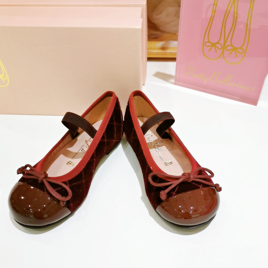 Pretty Ballerinas Wine Quilted Hannah Shoes