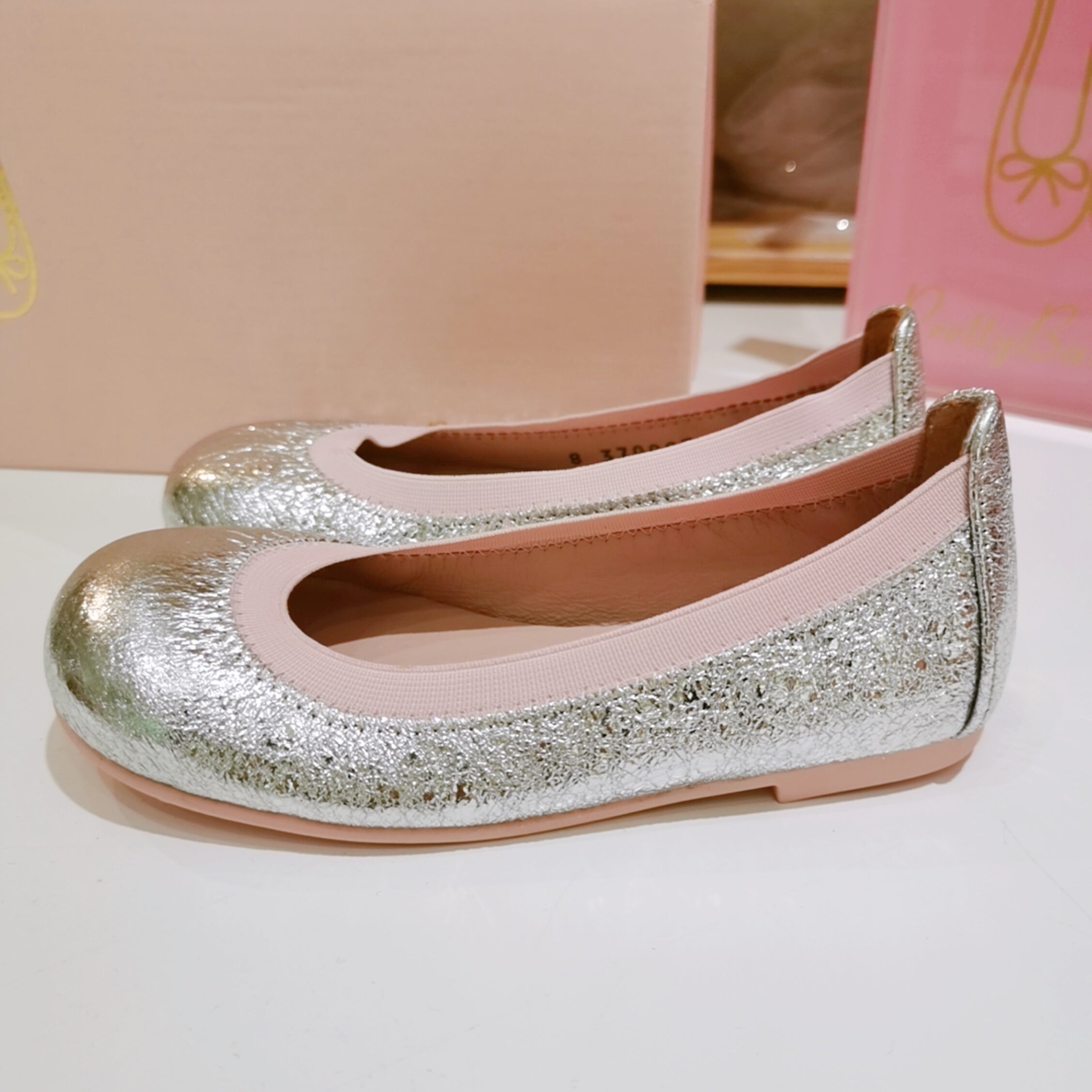 Pretty Ballerinas Silver Metallic Hannah Shoes
