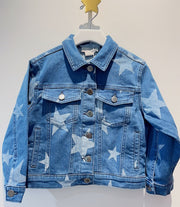 Stella McCartney Printed Denim Bleached Stars Jacket