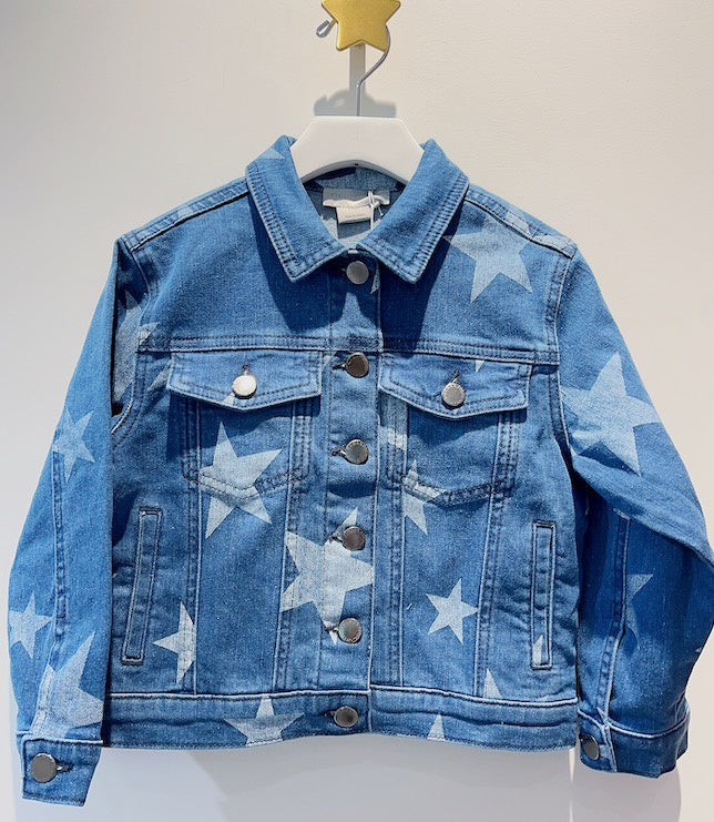 Stella McCartney Printed Denim Bleached Stars Jacket