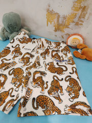 Kenzo Non Brushed Fleece with All Over Pop Tiger Shorts