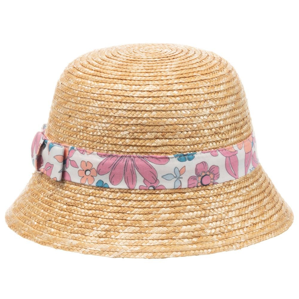 Chloé Straw Hat with Flower Stripe