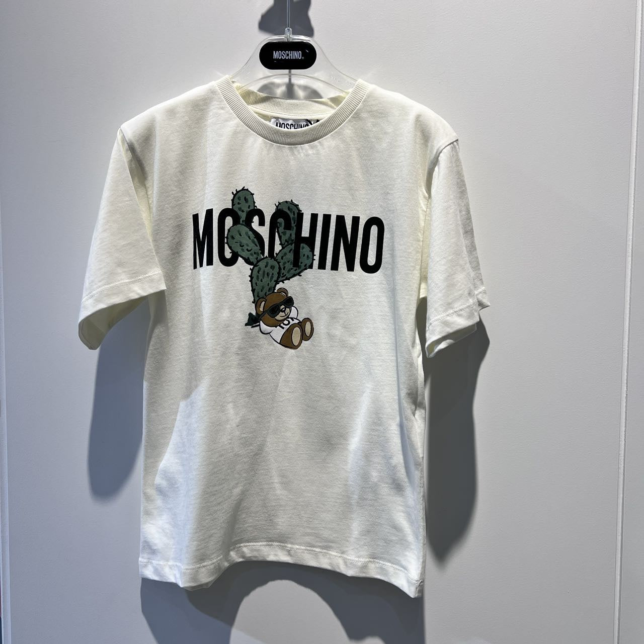 Moschino Maxi Ivory Cactus Print Cotton T-Shirt