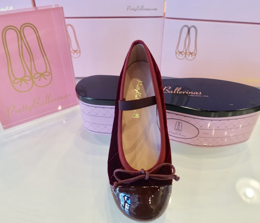 Pretty Ballerinas Wine Quilted Hannah Shoes