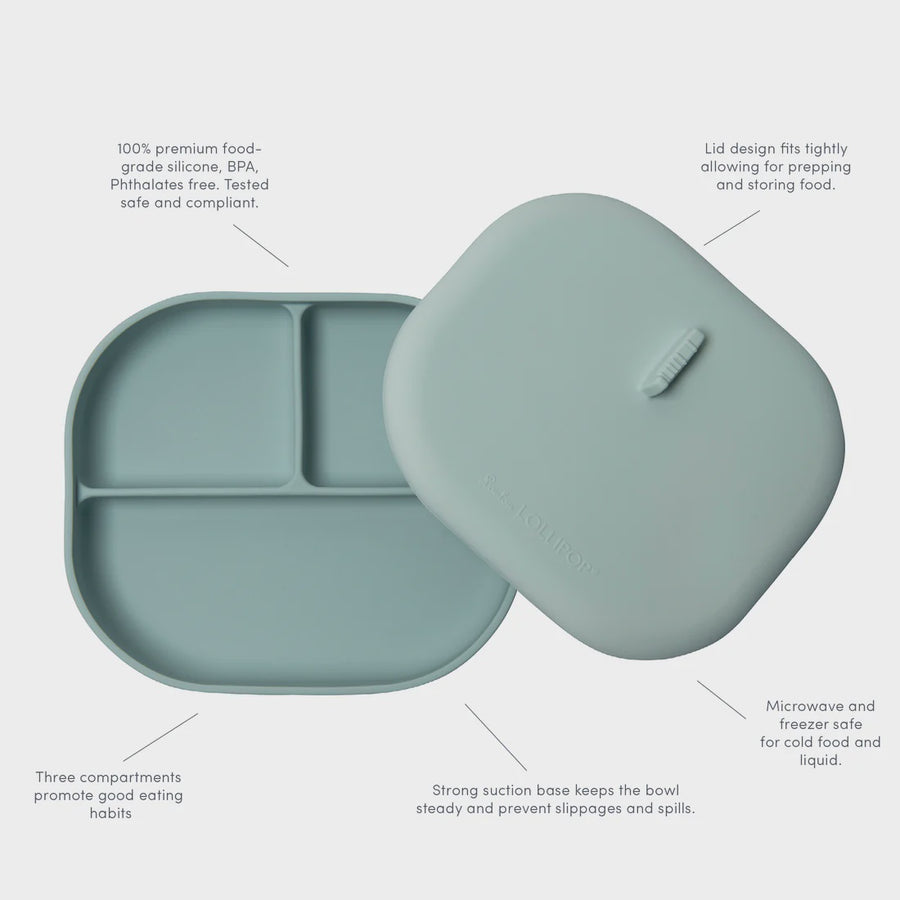 Loulou Lollipop Silicone Divided Plate with Lid