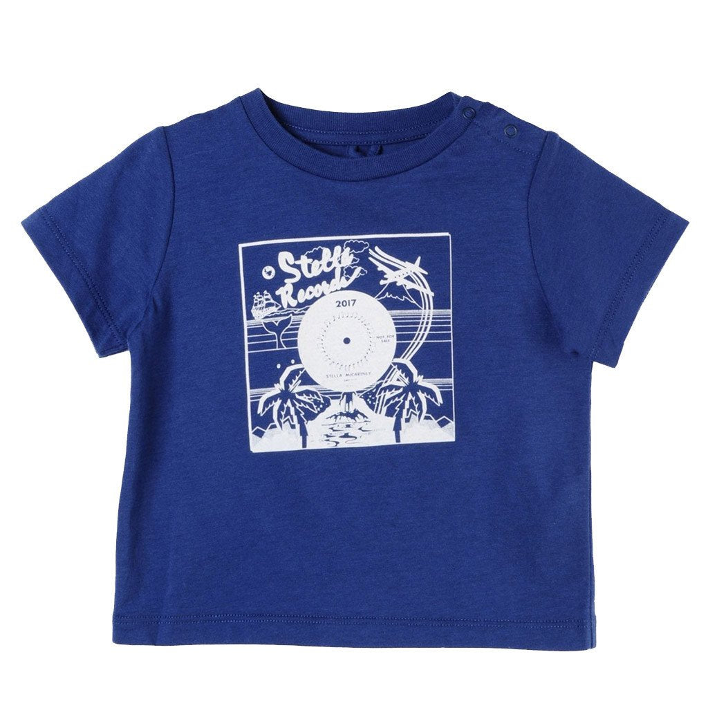 Stella McCartney Kids Chuckle Tee with Record Print