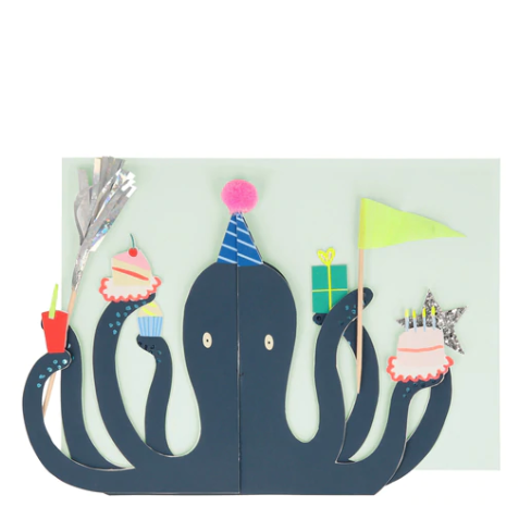 Meri Meri Party Octopus Stand - up Card