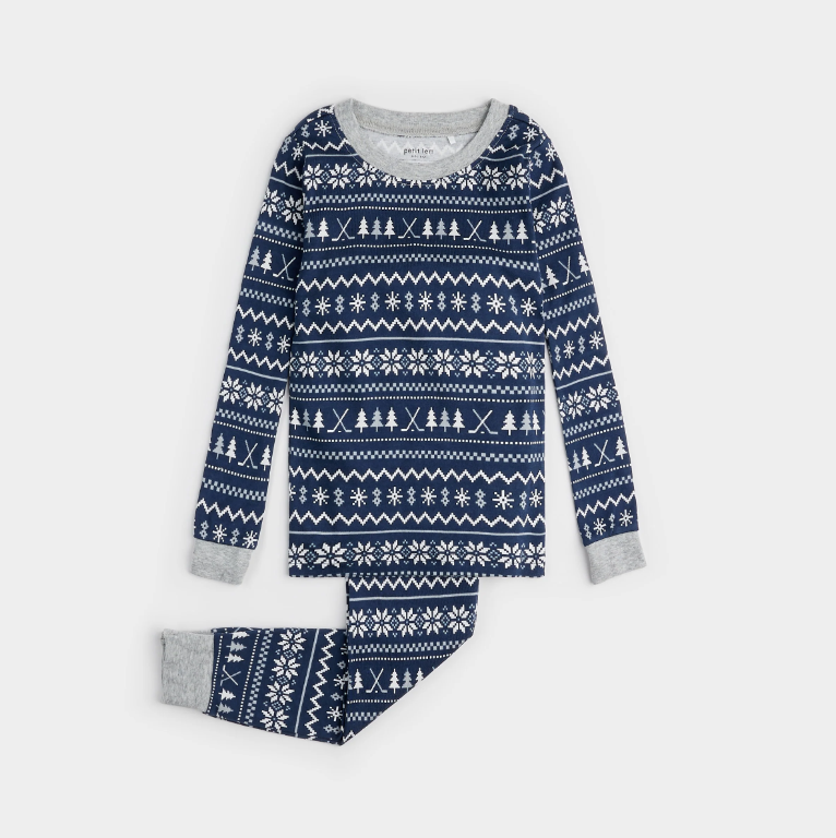 PETIT LEM SLEEPWEAR NAVY CHRISTMAS HOCKEY 4Y