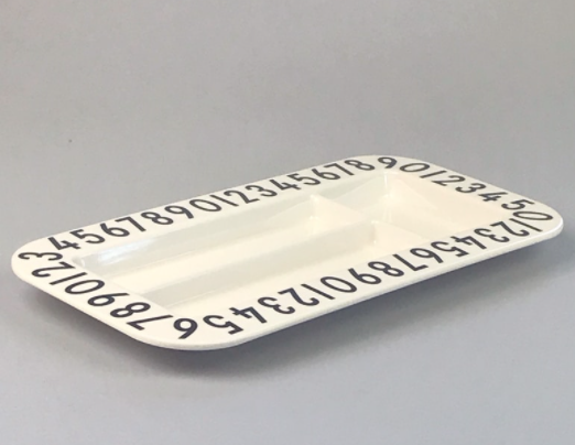 Design Letters Melamine Rectangle Snack Plate