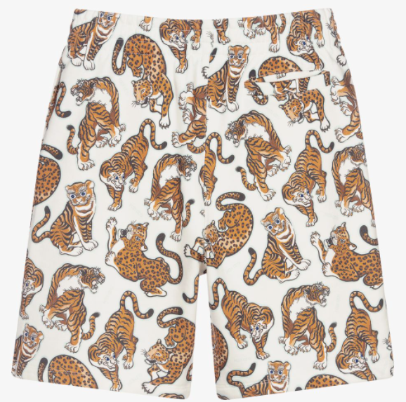 Kenzo Non Brushed Fleece with All Over Pop Tiger Shorts