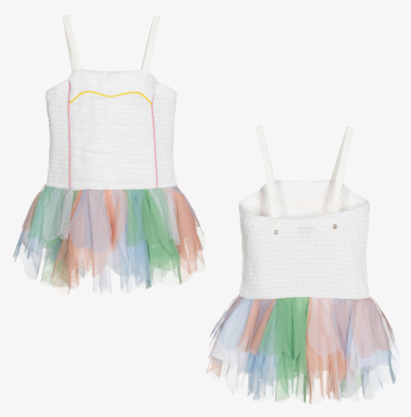 Stella Mccartney Tull Dress with multicolor skirt layers and wings