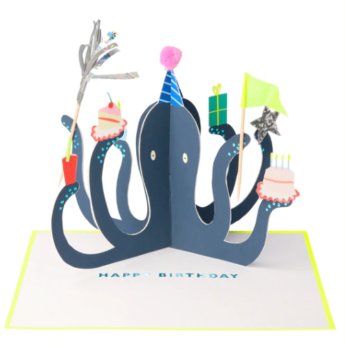 Meri Meri Party Octopus Stand - up Card