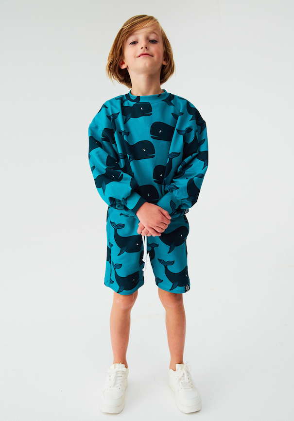 Kukukid Pocket Shorts Green Whale