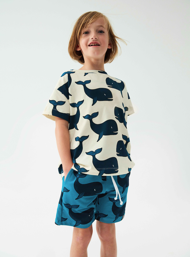 Kukukid Pocket Shorts Green Whale