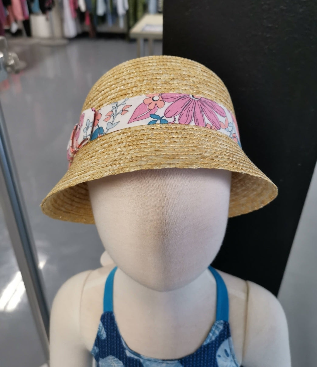 Chloé Straw Hat with Flower Stripe