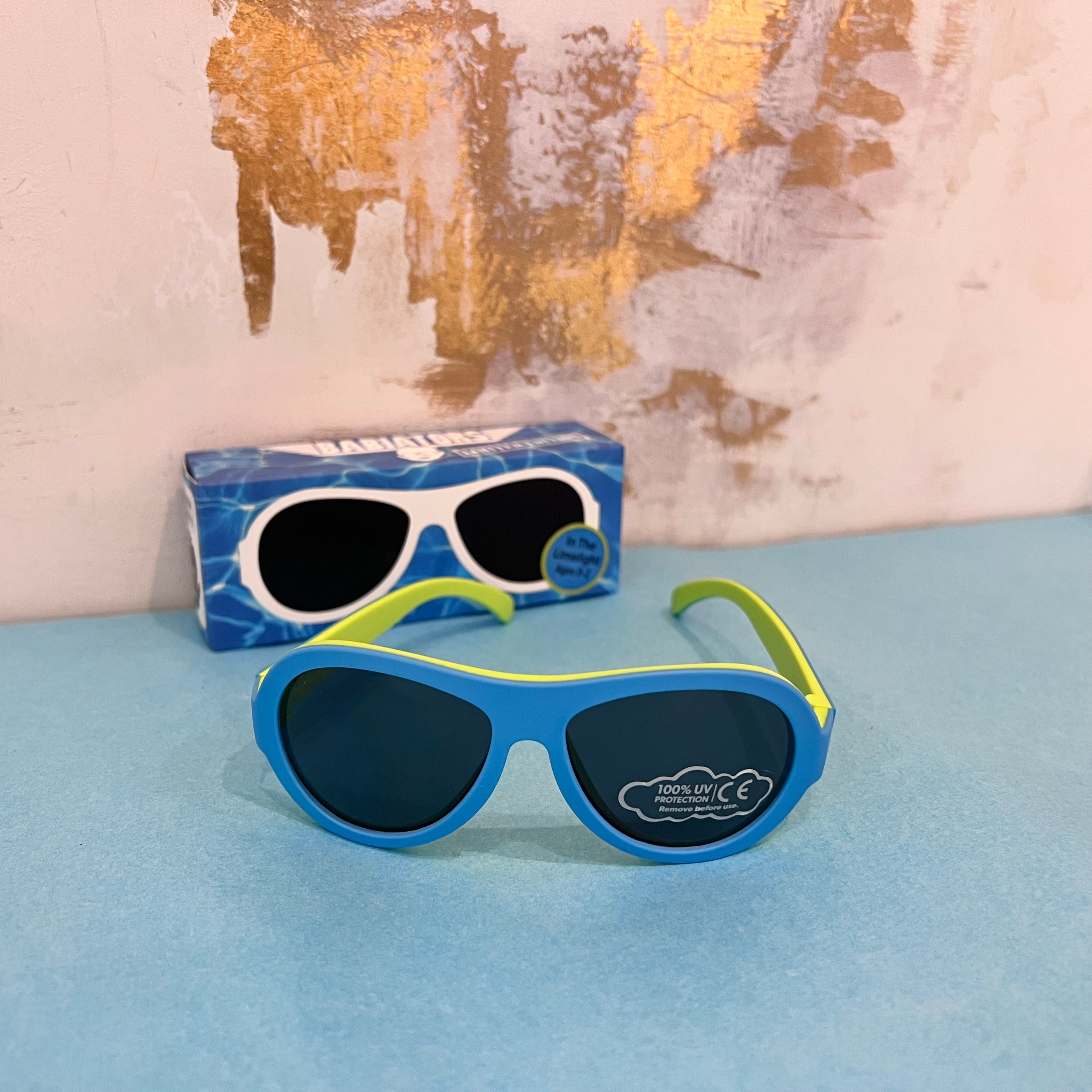 Babiator Core Solid Aviator Blue Lime Sunglasses