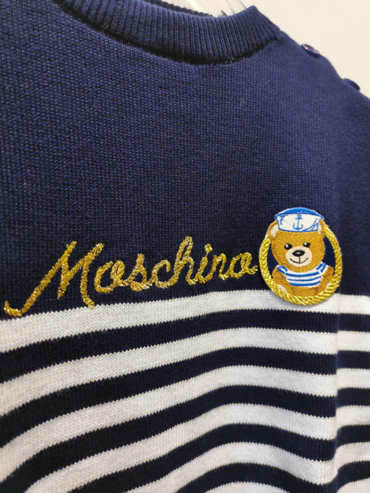 Moschino Sweater with Caligraphic Text Bear