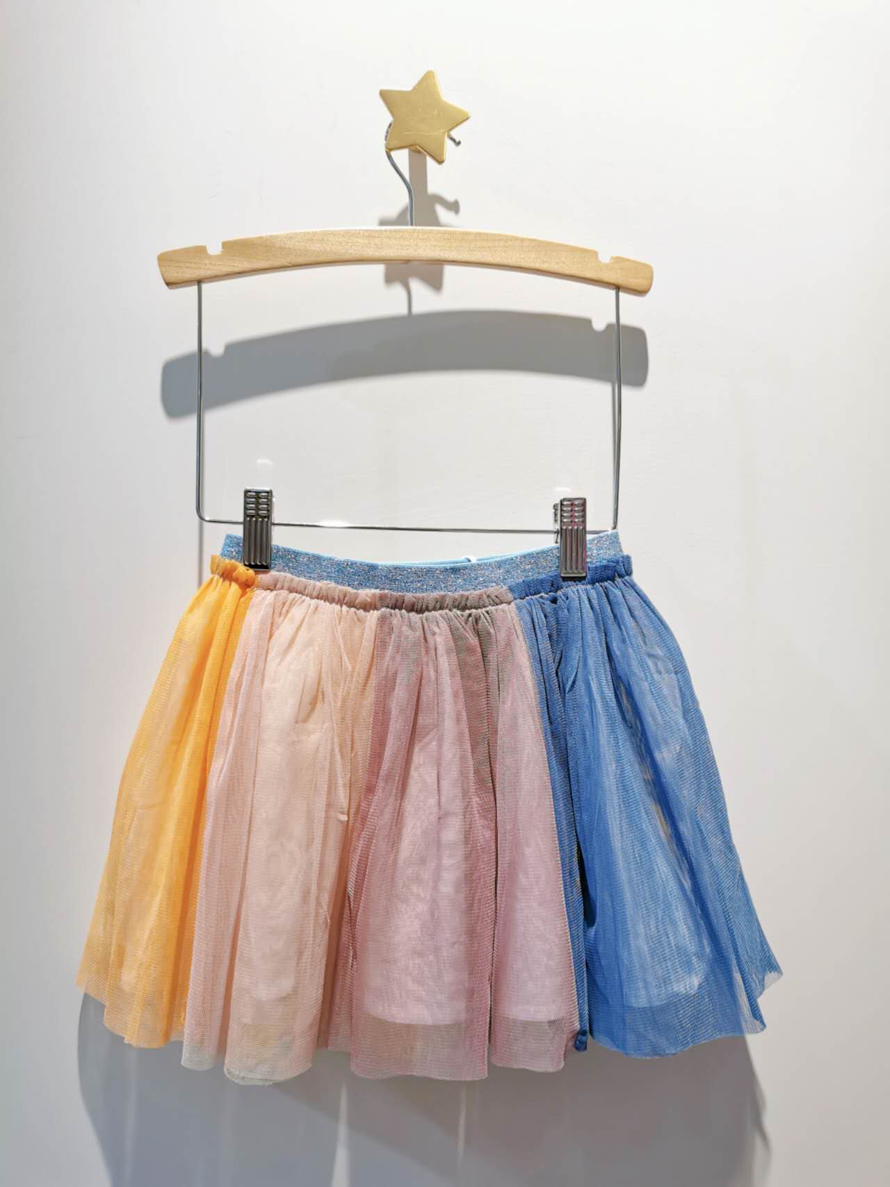 Stella Kids Girls Multicolor Tulle Skirt with Glittery Elastic