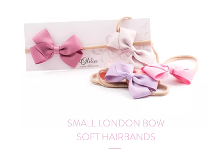 Olilia Designs Soft Hairband London Bow Small